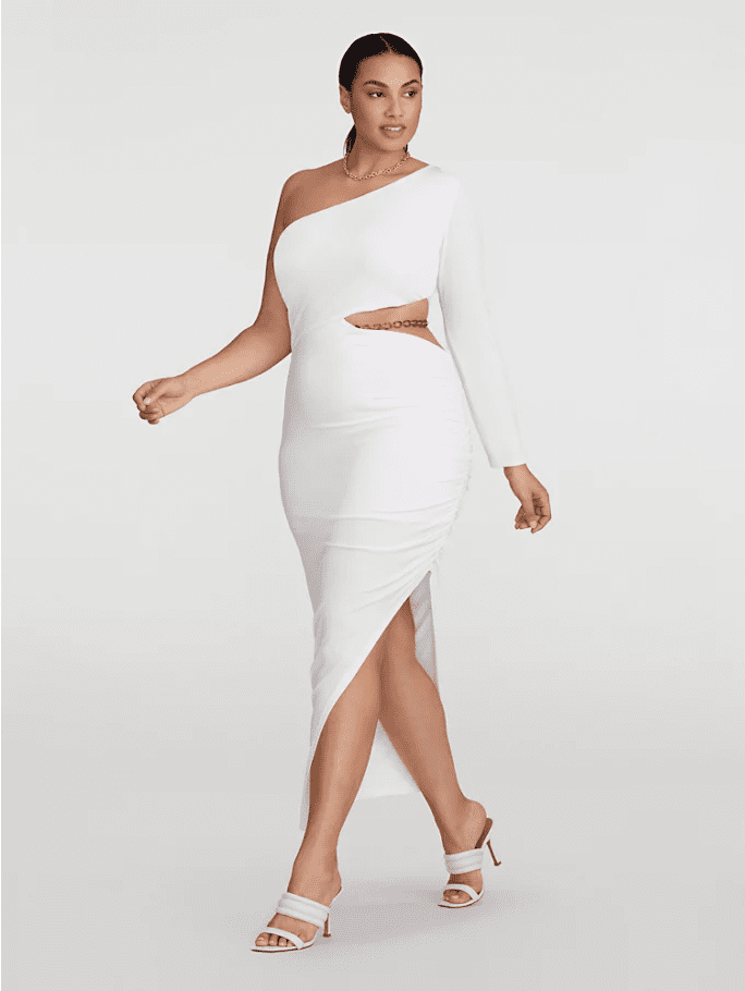 Gabrielle Union x Fashion to Figure Skai One Sleeve Cutout Dress