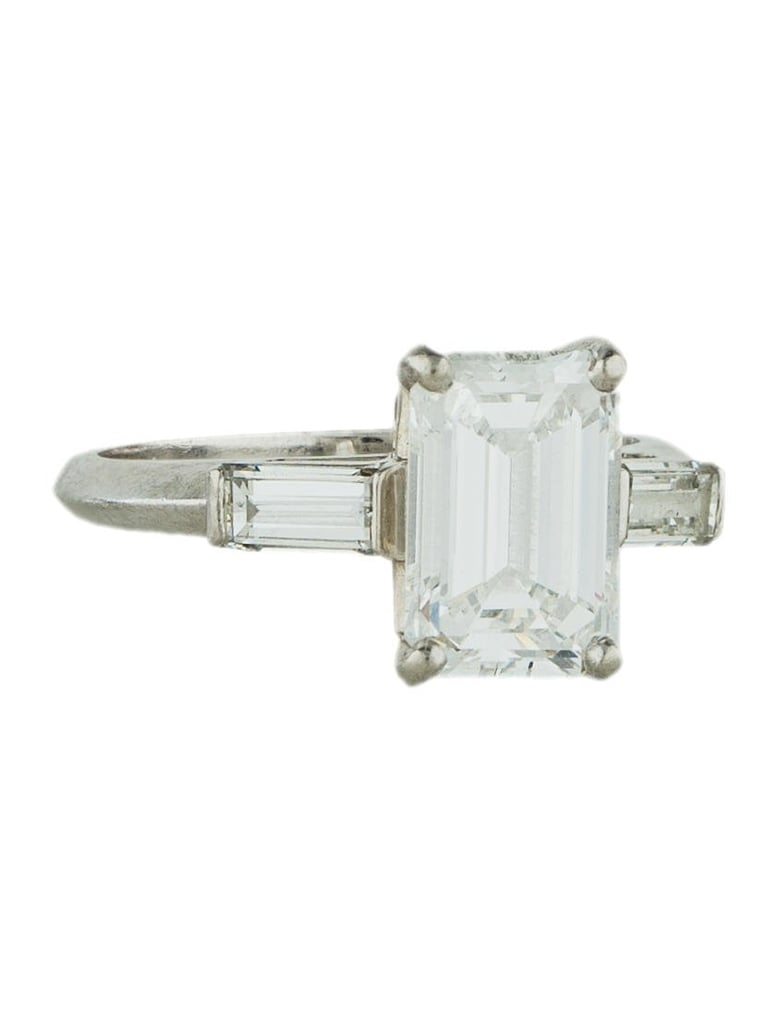 The RealReal Platinum Emerald Cut Diamond Engagement Ring
