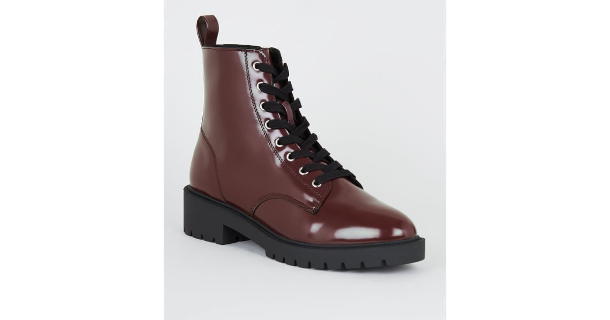New look sales dark red boots