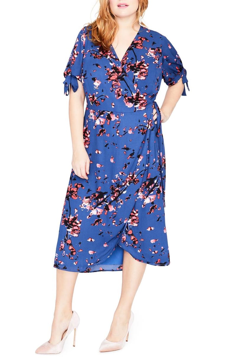 Rachel Roy Floral Print Wrap Midi Dress