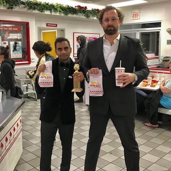 Aziz Ansari Eating In-N-Out Burger After 2018 Golden Globes