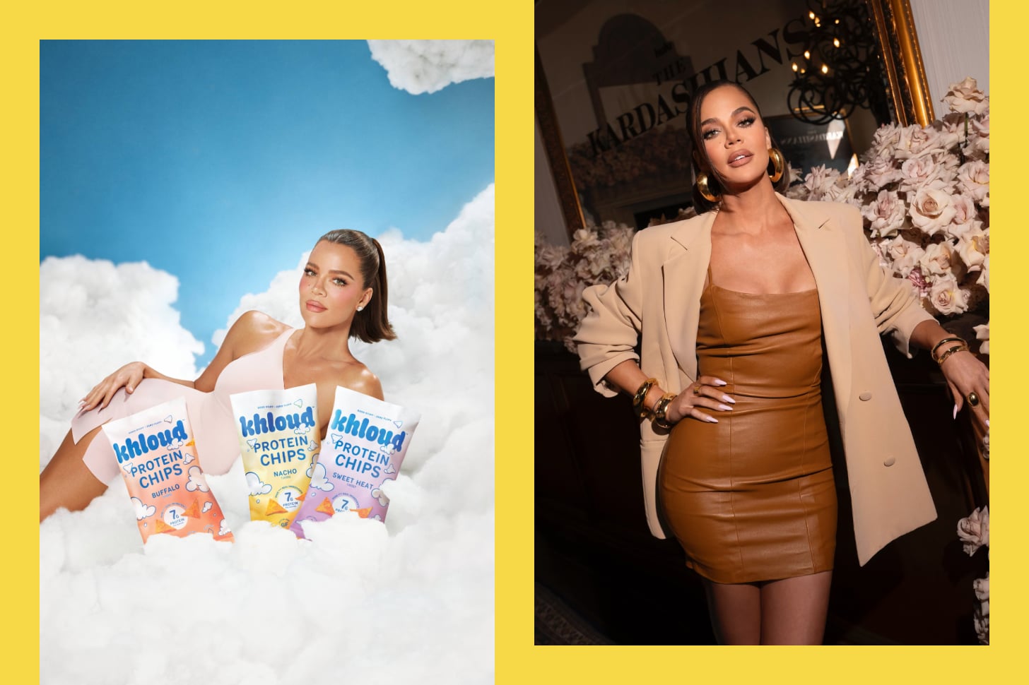 Khloé Kardashian protein Khloud snacks, wellness journey.