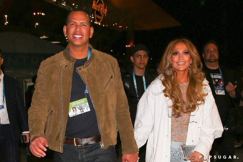 Jennifer Lopez and Alex Rodriguez Leaving the Super Bowl