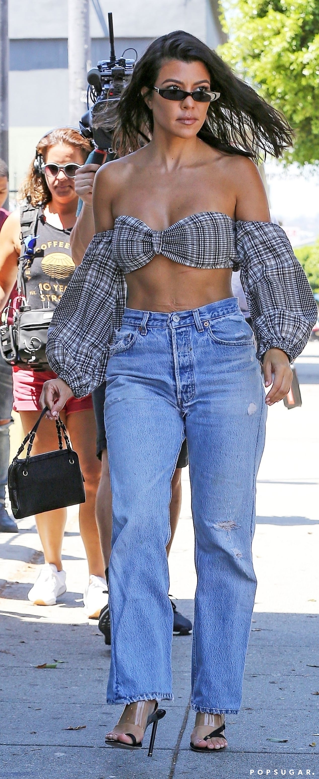 Checkered crop top outfit sales