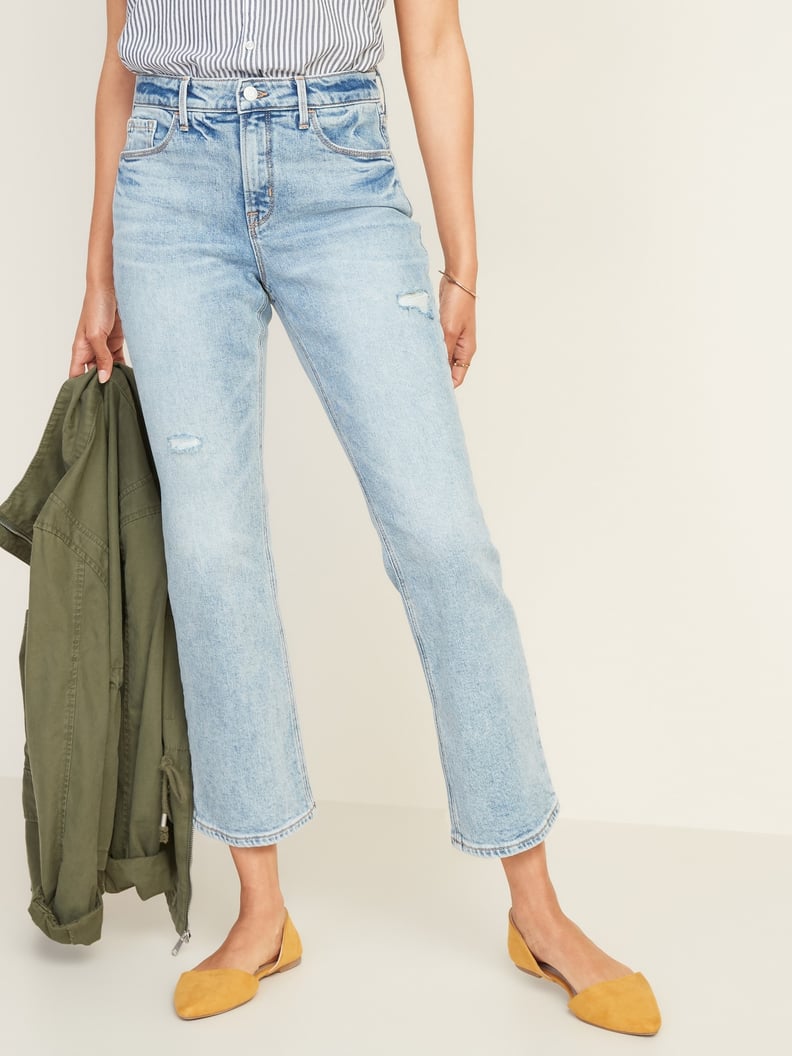 Old Navy High-Waisted Distressed Flare Ankle Jeans