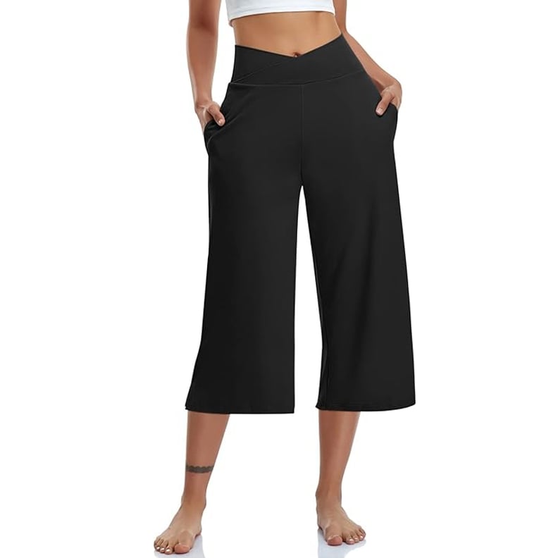 Promover Capri Pants for Women Wide Leg Yoga Pants with Pockets High Waist  Casual Dress Crop Pants : : Clothing, Shoes & Accessories