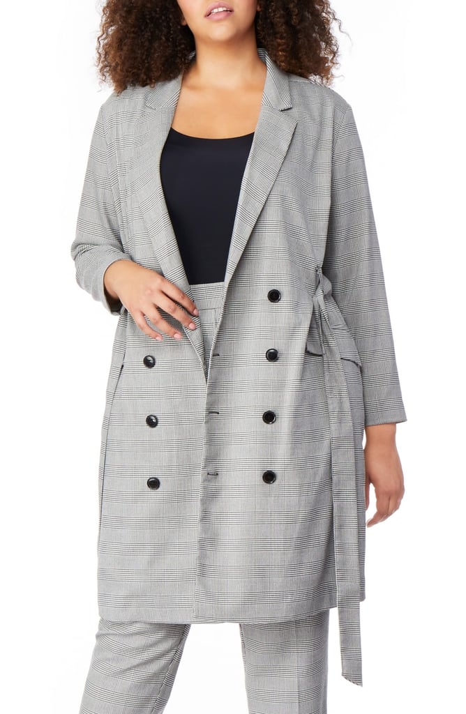 Plaid Belted Blazer Dress