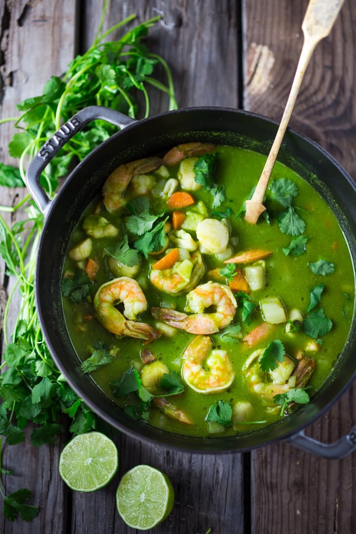 Peruvian Seafood Stew With Cilantro Broth Latin Soup Recipes