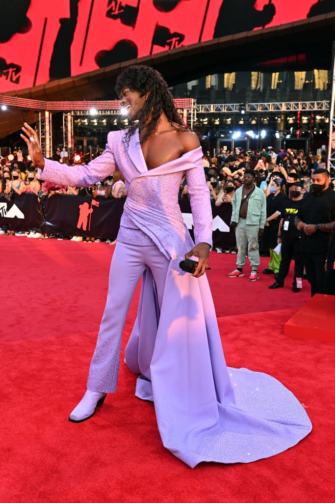 See Lil Nas X's Lilac Atelier Versace Pantsuit at the VMAs