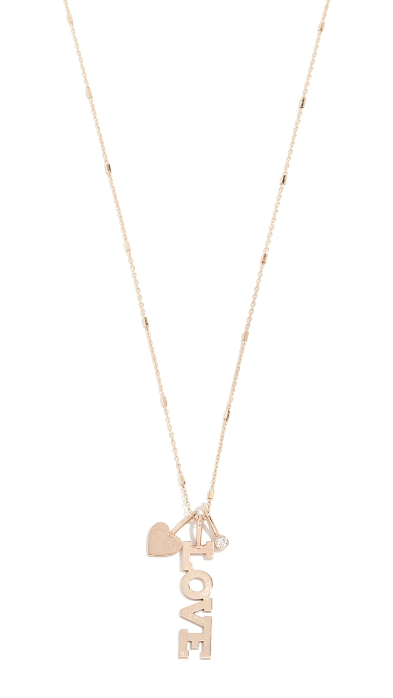 Zoe Chicco 14k Gold Charm Necklace With Charms & White Diamond