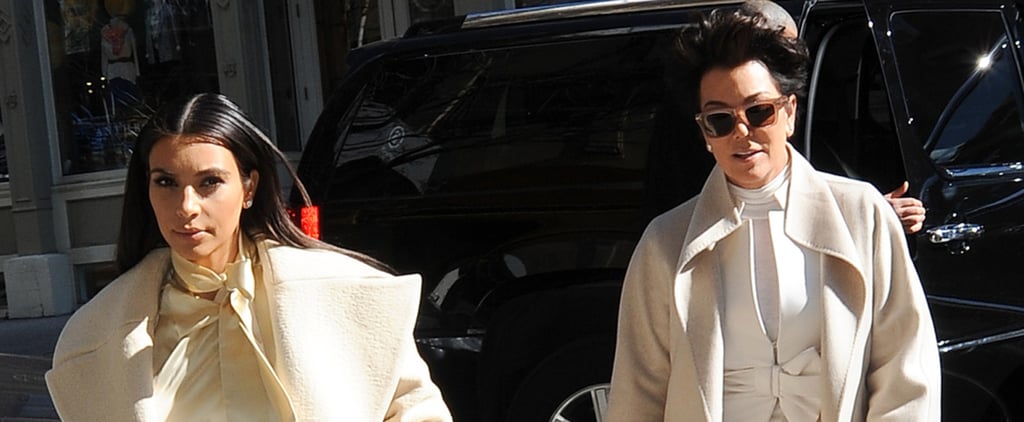 Kim Kardashian in White With Kris Jenner