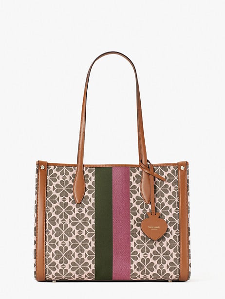 A Fun Pattern: Spade Flower Jacquard Stripe Market Medium Tote