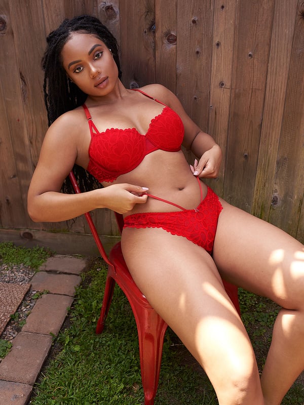 Savage Not Sorry Lightly Lined Lace Balconette Bra in Red