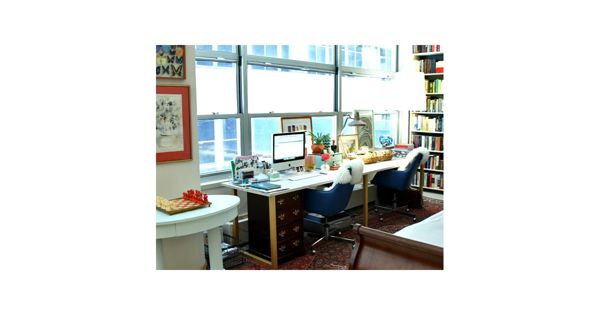 Gold and White Double Desk Ikea Desk Hacks POPSUGAR Home Photo 4