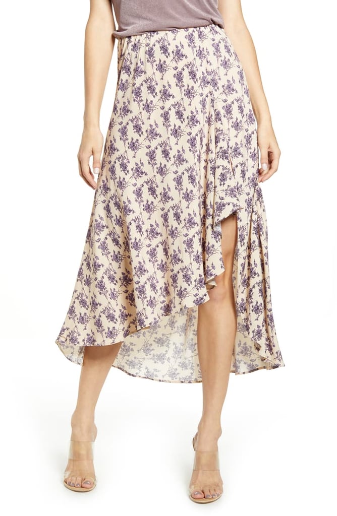 CODEXMODE Lilac Print Ruffle Skirt | Best Work Clothes For Women Under ...