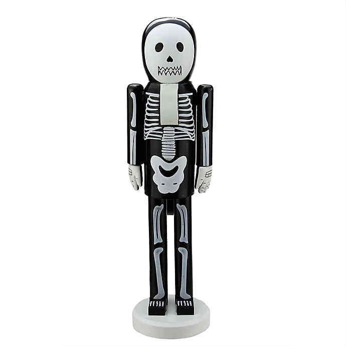 Northlight 14 Inch Skeleton Halloween Nutcracker in Black/White