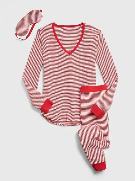 Ribbed PJ Set with Eye Mask