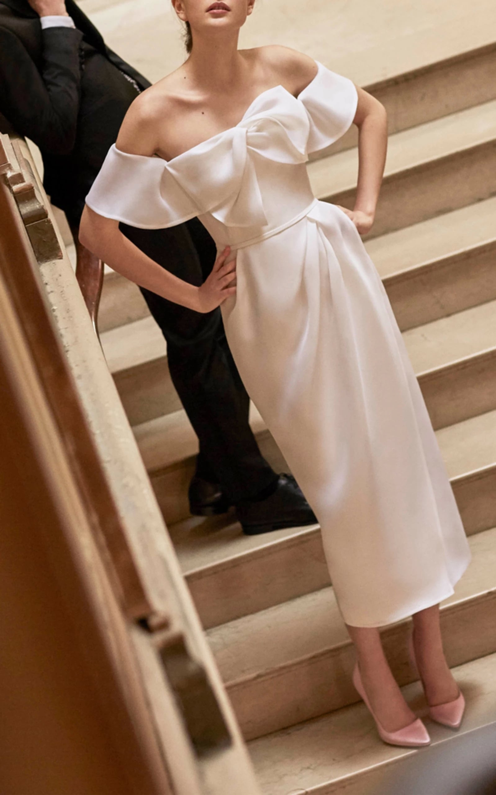Carolina herrera off hotsell the shoulder wedding dress