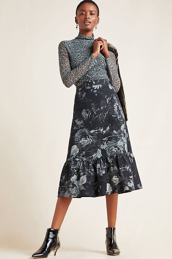 Edita Flounced Midi Skirt