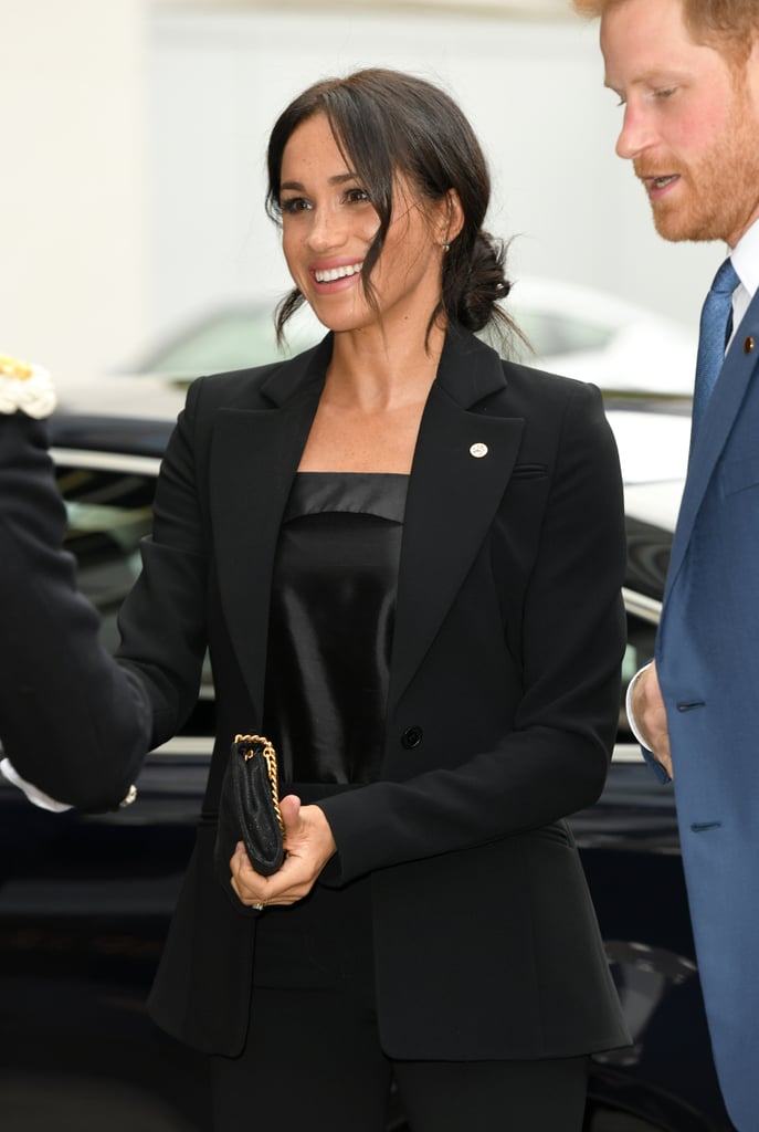 Meghan Markle in a Black Suit at WellChild Awards Sept. 2018