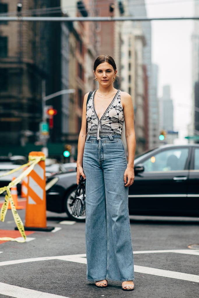 Allow a Pair of Neutral Sandals to Peek Out From Your Wide-Leg Jeans ...