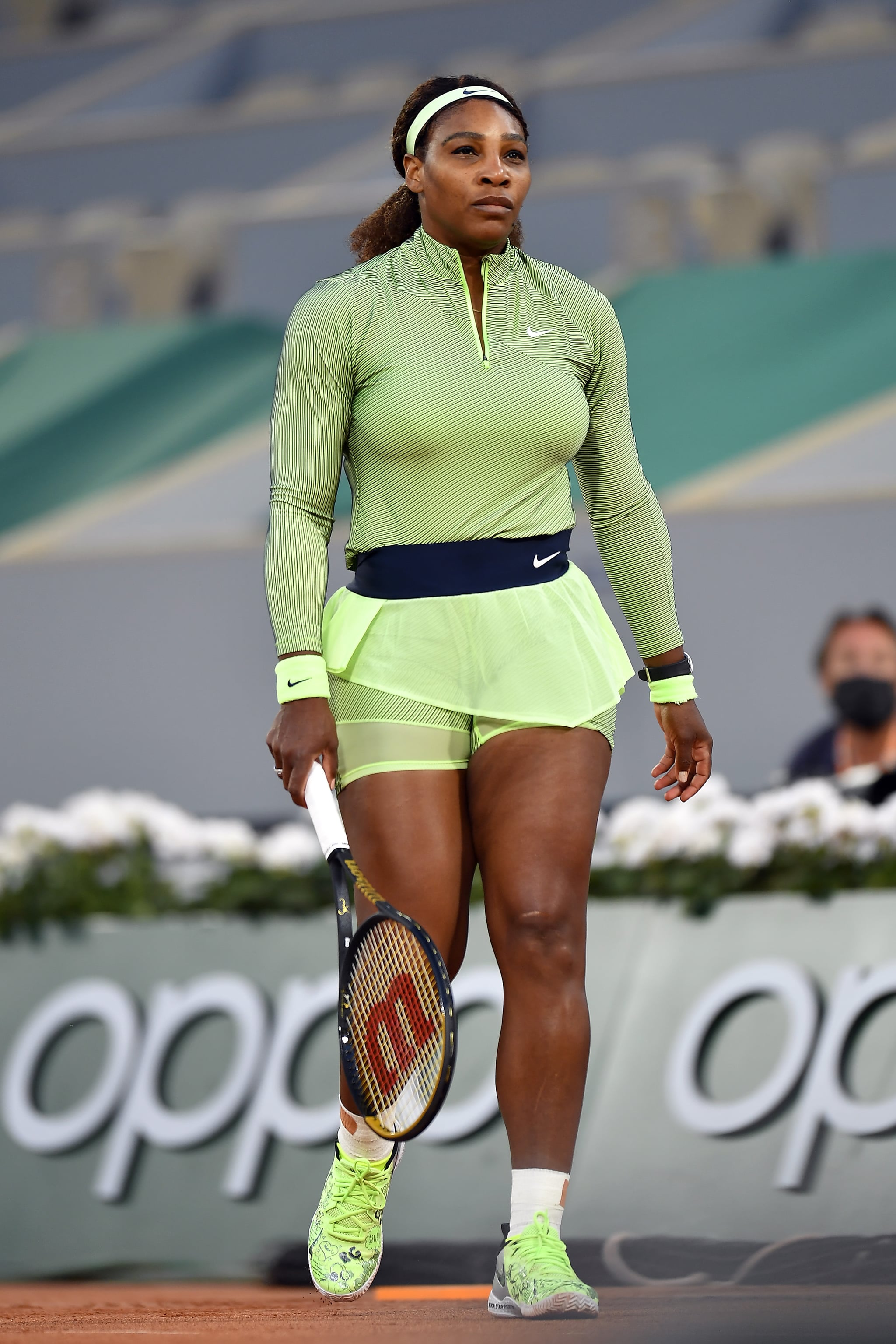Fitness, Health & Well-Being | Serena Williams Sends a Powerful Message With Custom Highlighter-Green Open Sneakers | POPSUGAR Fitness Photo 9