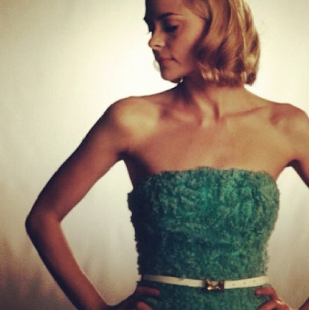 Jaime King had a '50s prom flashback in a frilly teal dress.
Source: Instagram user jaime_king