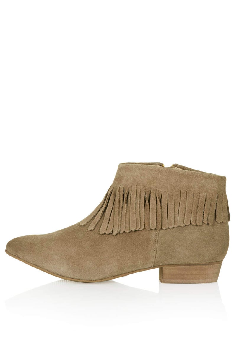 Topshop Blinked Fringe Ankle Boot