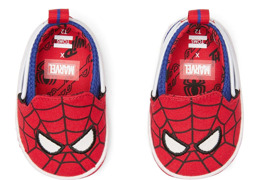 Red Marvel Spider Face Print Tiny Toms for Babies