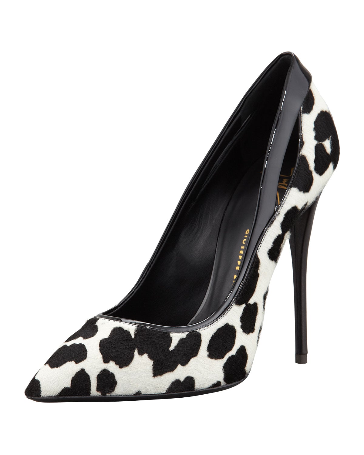 black and white leopard pumps