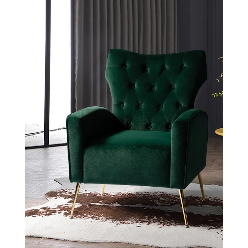Best Accent Chair: Etta Avenue Groombridge Wide Tufted Wingback Chair