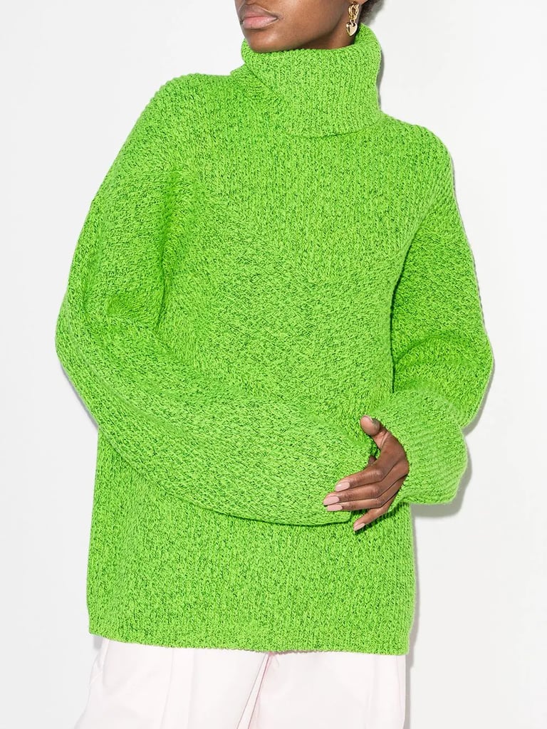 Gorgeous Green: Christopher John Rogers Oversized Roll Neck Jumper