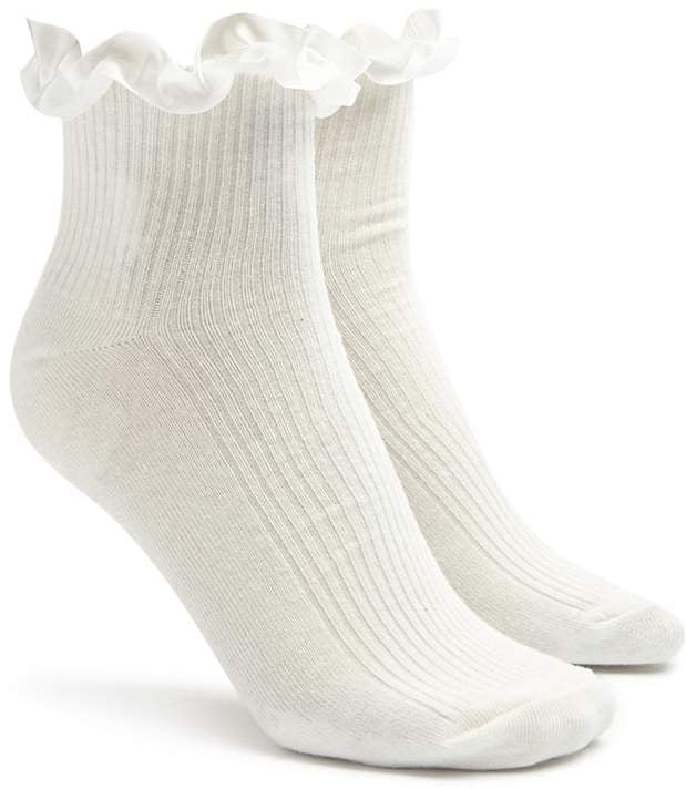 Forever 21 Ruffle Crew Socks Selena Gomez Wearing Puma Sneakers and a