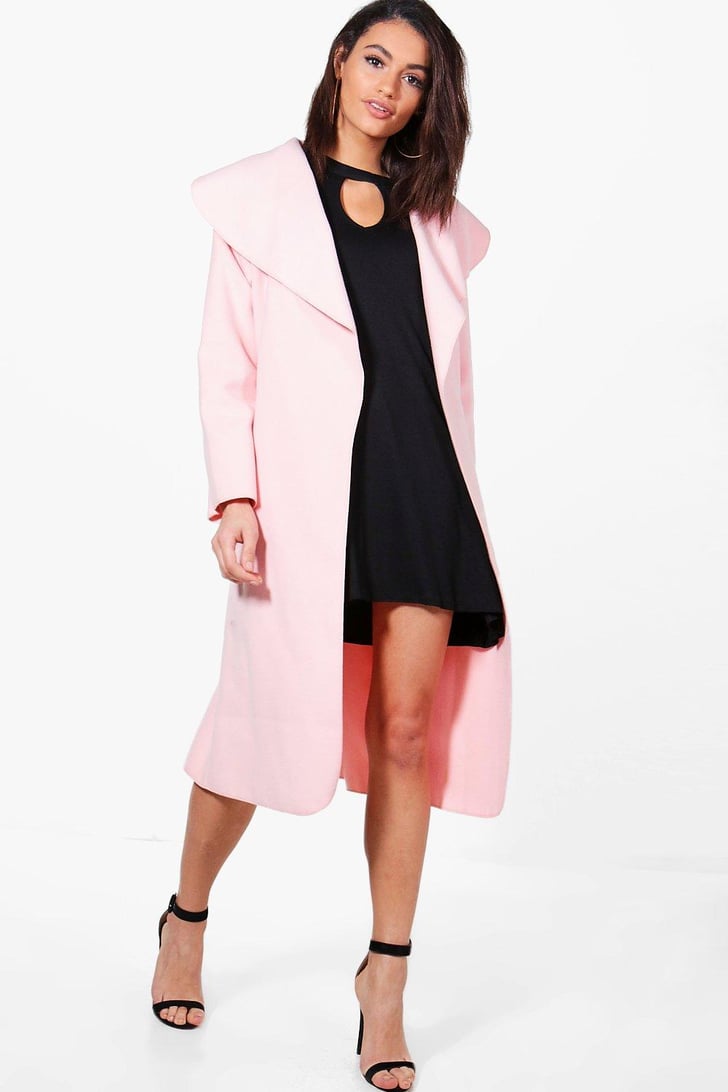 Boohoo Kate Shawl Collar Coat Cheap Fall Coats POPSUGAR Fashion