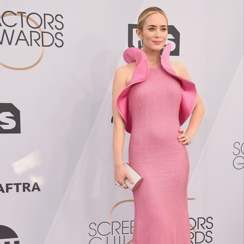 Emily blunt pink dress top