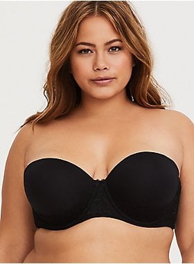 Microfiber & Lace Push-Up Multiway Strapless Bra