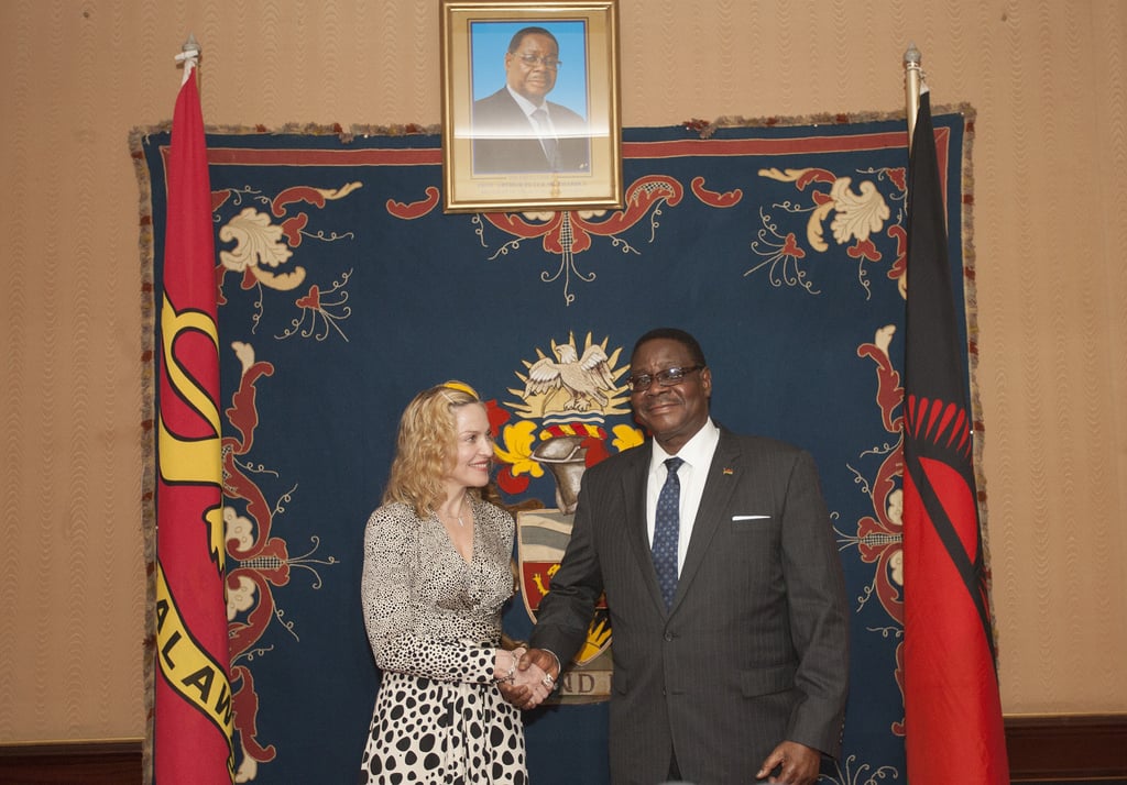 Madonna met with Malawian President Peter Mutharika at Kamuzu Palace in Lilongwe on Friday.