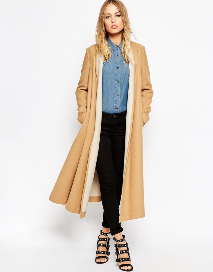 ASOS Oversized Coat Contrast Shawl Collar ($162)