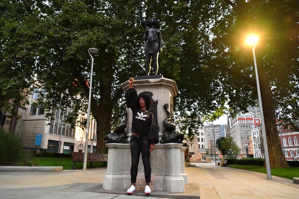 BLM Protestor Jen Reid Replaces Edward Colston Statue