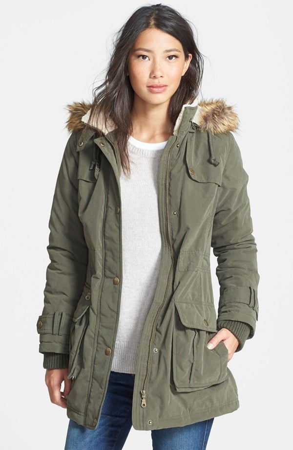 DKNY Faux Fur Trim Anorak | Stylish Green Anoraks | POPSUGAR Fashion ...