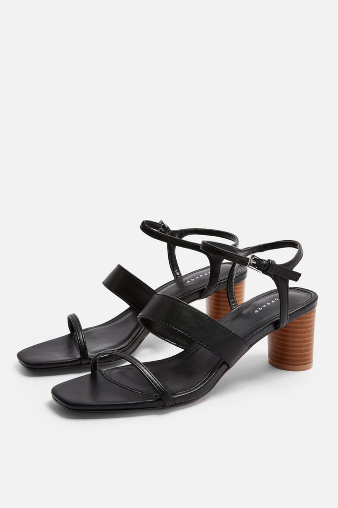 Topshop DITA Black Strap Sandals