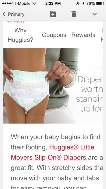 wearing huggies diaper