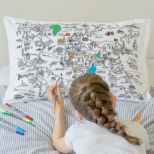 Color Your Own Map Color Your Own Map Pillowcase | 35 Gifts That Every 12-Year-Old Under The  Sun Will Completely Love | Popsugar Family Photo 31