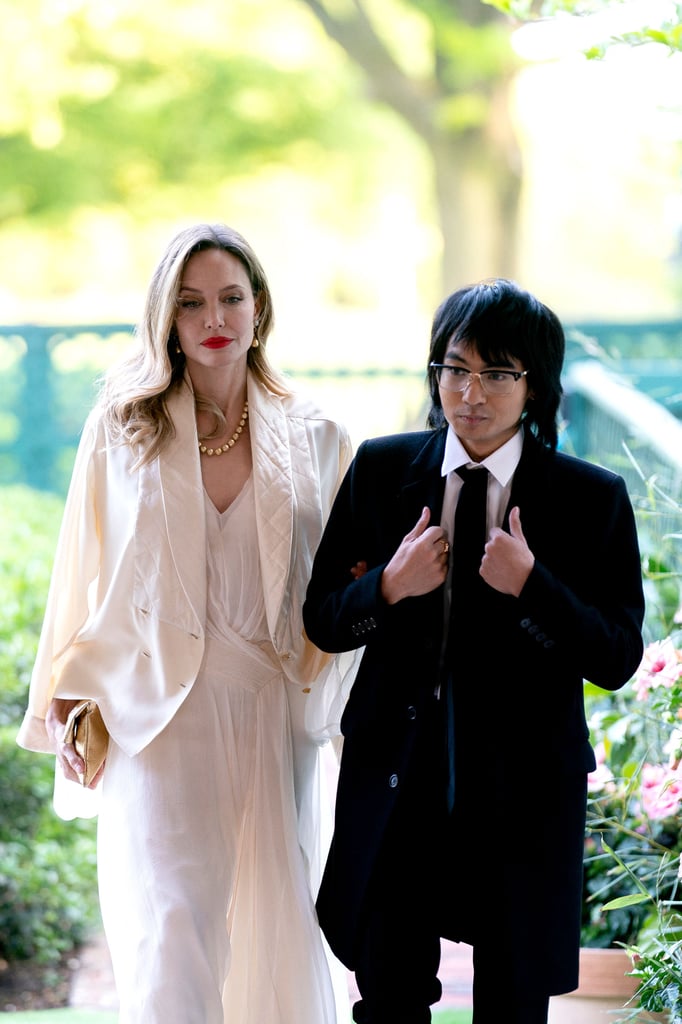 安吉丽娜·朱莉和儿子马多克斯在白宫国宴