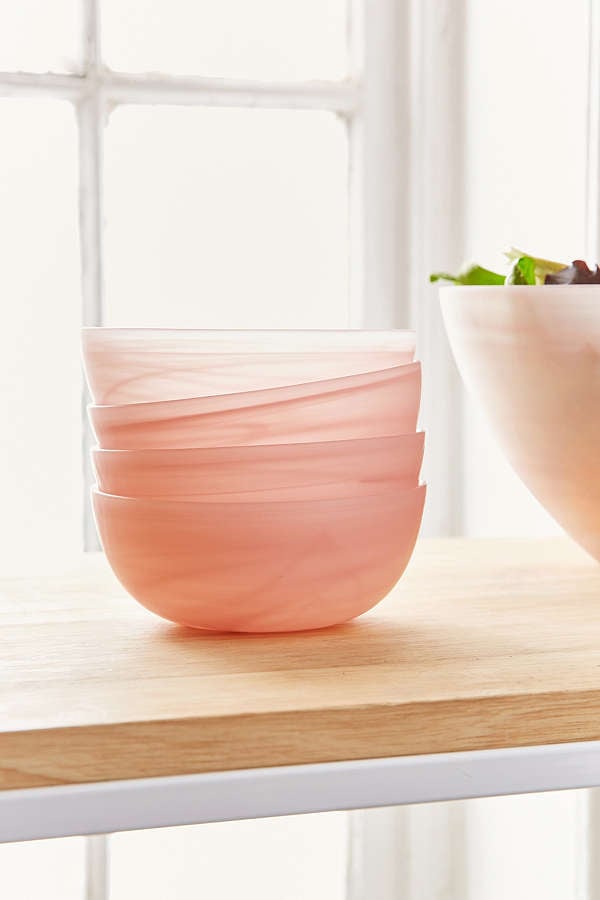 Urban Outfitters Swirled Glass Bowl Set