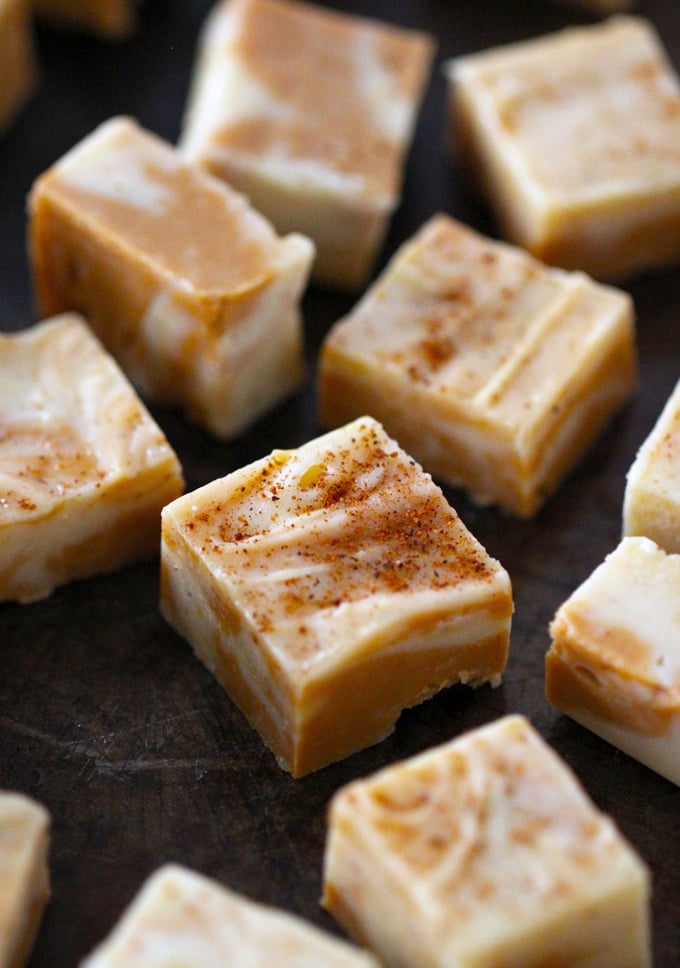 Eggnog Dulce de Leche Fudge Swirls