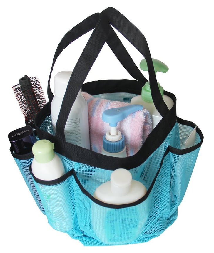 Blue Mesh Shower Caddy Dorm Products on Amazon Prime POPSUGAR Home