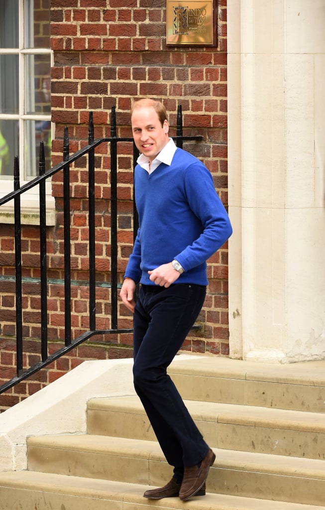 William had stepped out earlier to pick up George and bring him back to the hospital. He was already wearing his blue shirt and navy pants.