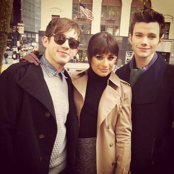 Lea and Chris Colfer were visited by Kevin McHale while shooting Glee on location in NYC in November 2012.
Source: Instagram user msleamichele