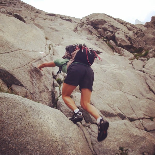Would we climb a boulder on a normal day? No way. But with Pietro leading? Race ya!